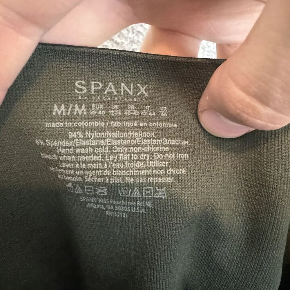 Spanx Leggings‎ Womens M Green Camo Look At Me Now Seamless Shapewear Casual